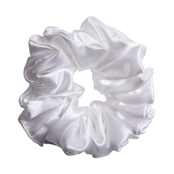 Sienna White Silk Scrunchies