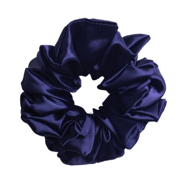 Midnight Blue Silk Scrunchies